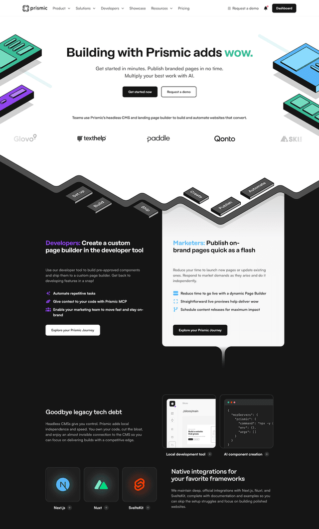 A screenshot of slices in the Page Builder.