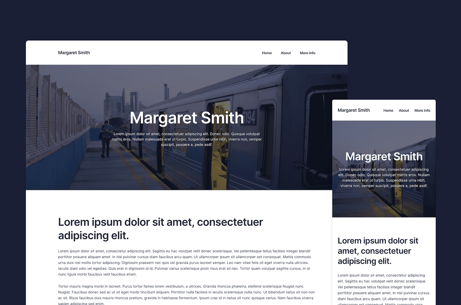 Screenshot of the portfolio starter