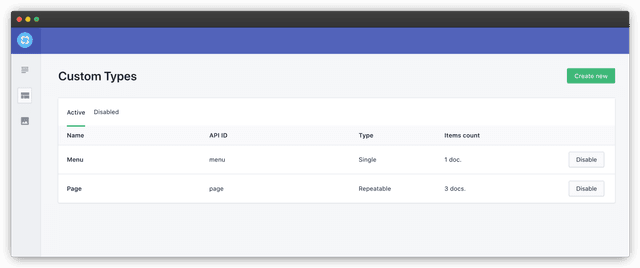 Types API Technical Reference — Prismic Docs