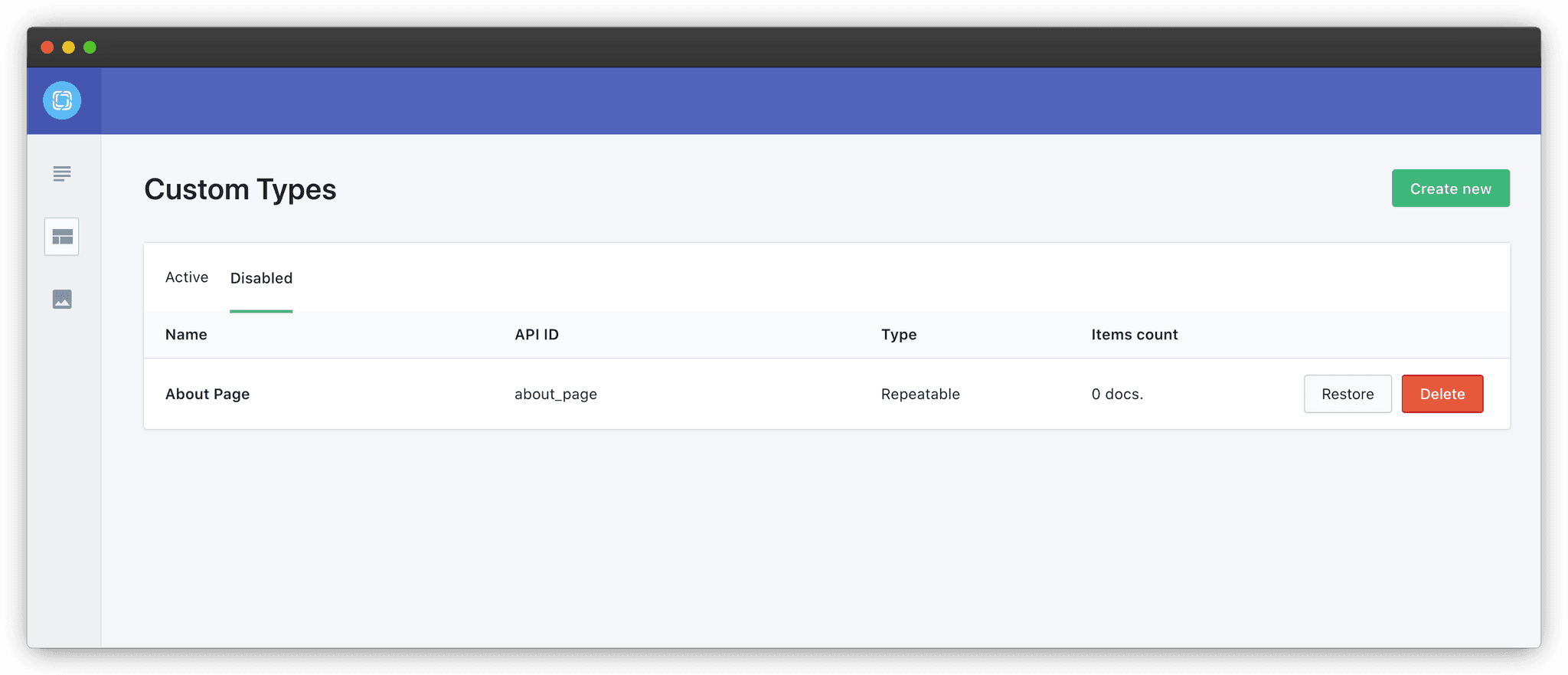 Types API Technical Reference — Prismic Docs