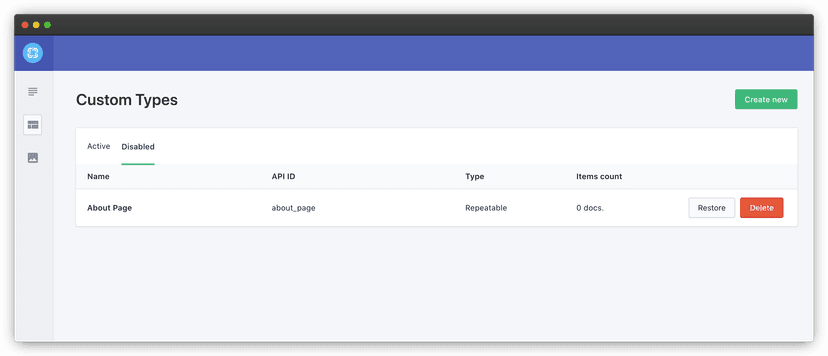 Types API Technical Reference — Prismic Docs