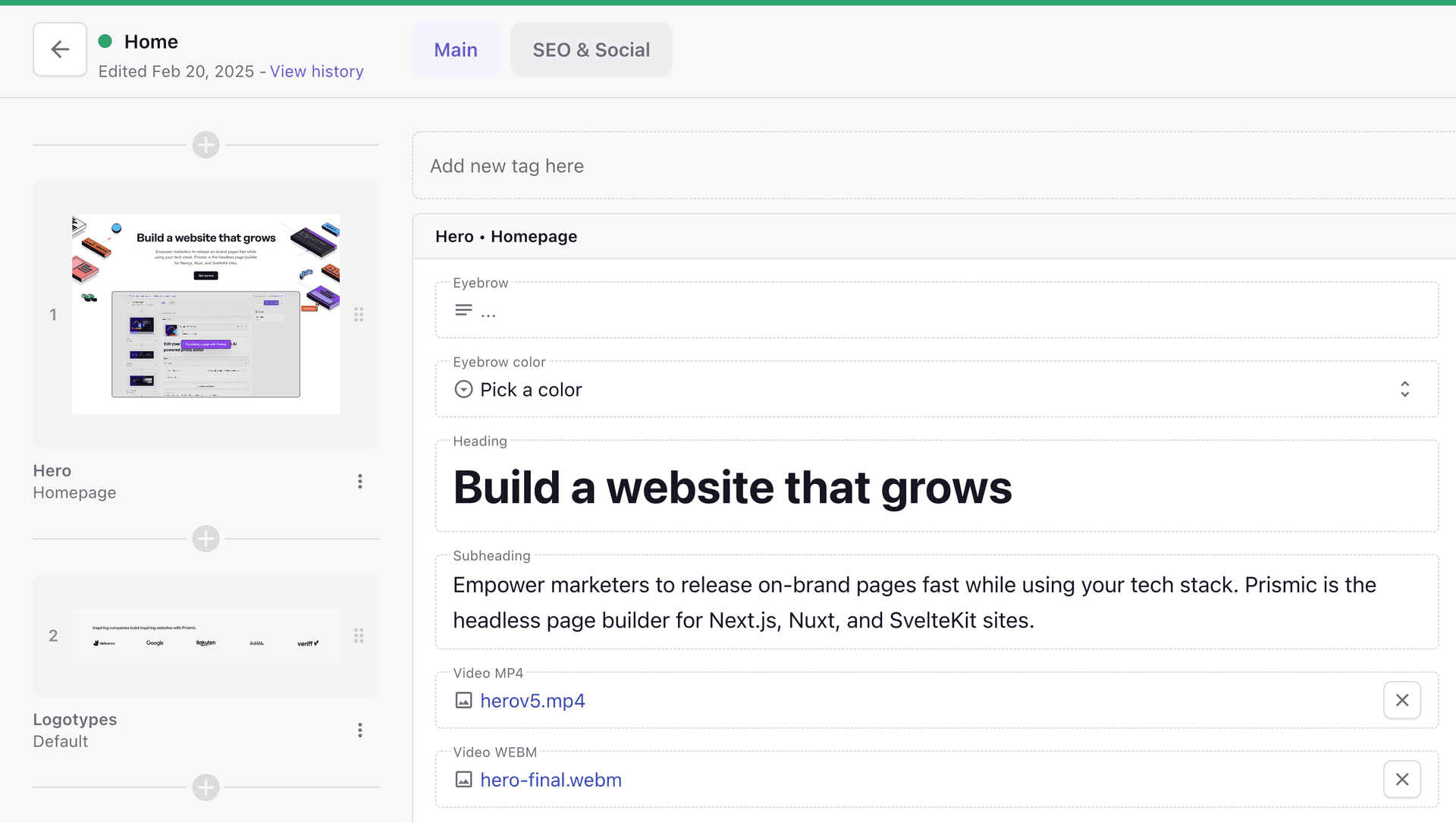 Content Modeling — Prismic Docs
