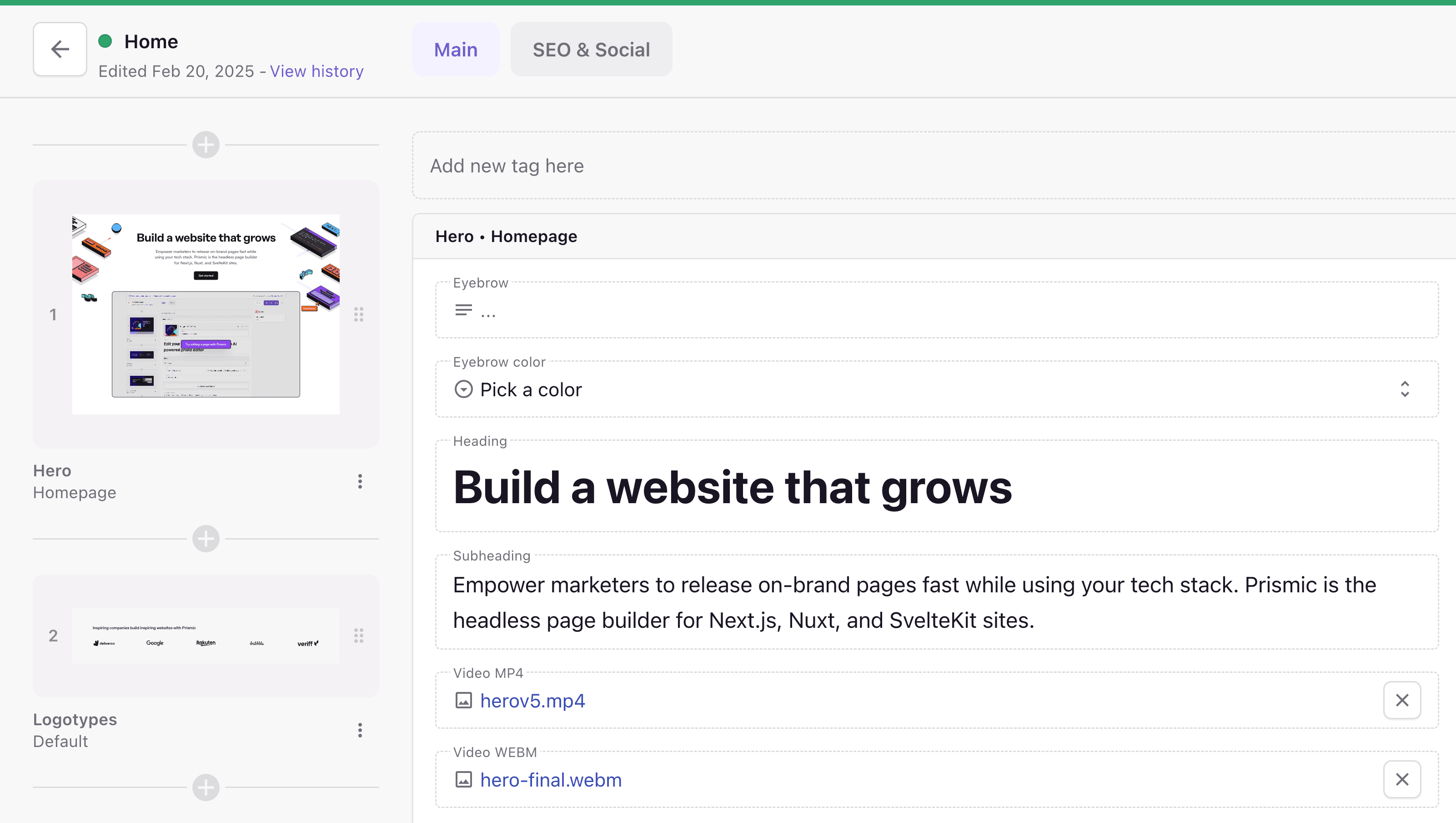 Content Modeling — Prismic Docs
