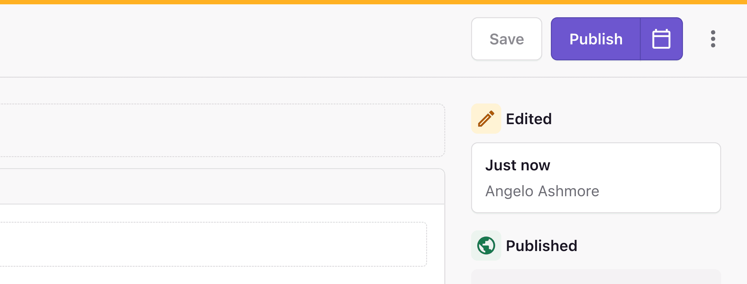 Prismic Page Builder interface showing the main editing
area