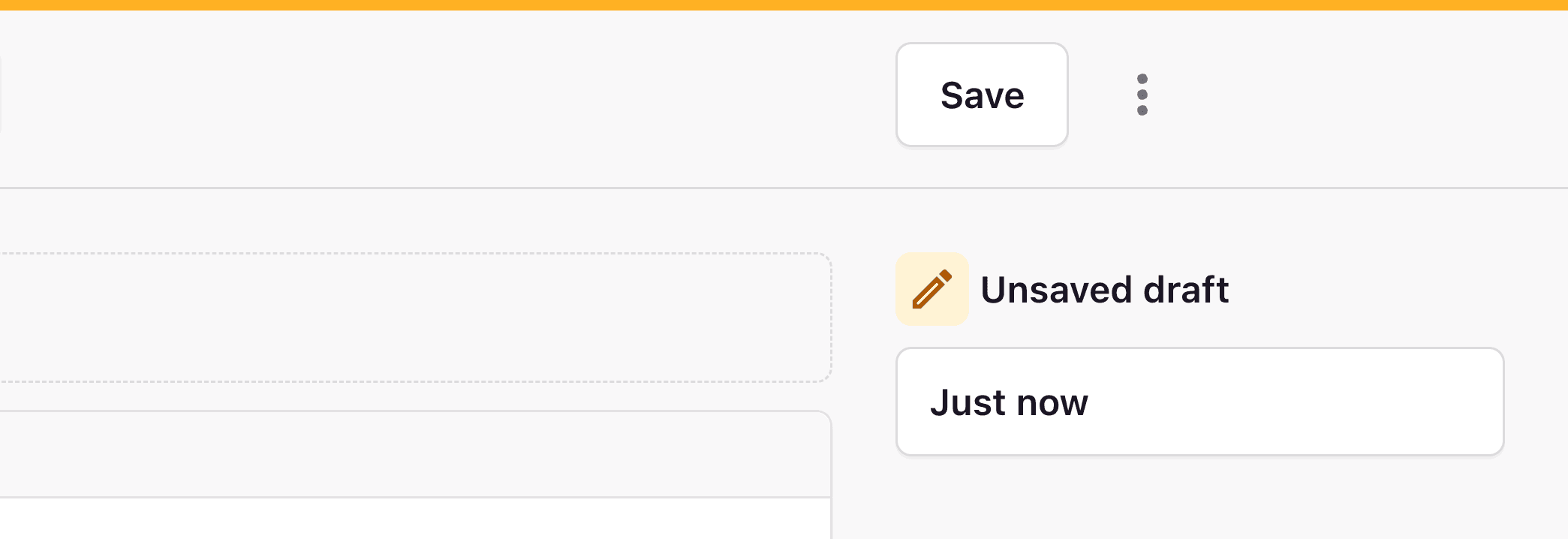 A screenshot of the Save button to save a page draft