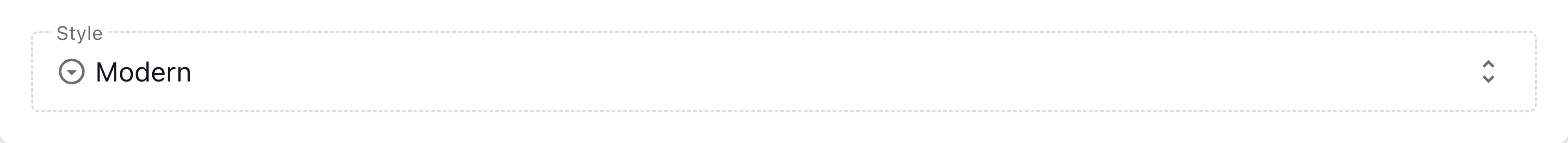 A screenshot of a select field in the Page Builder.