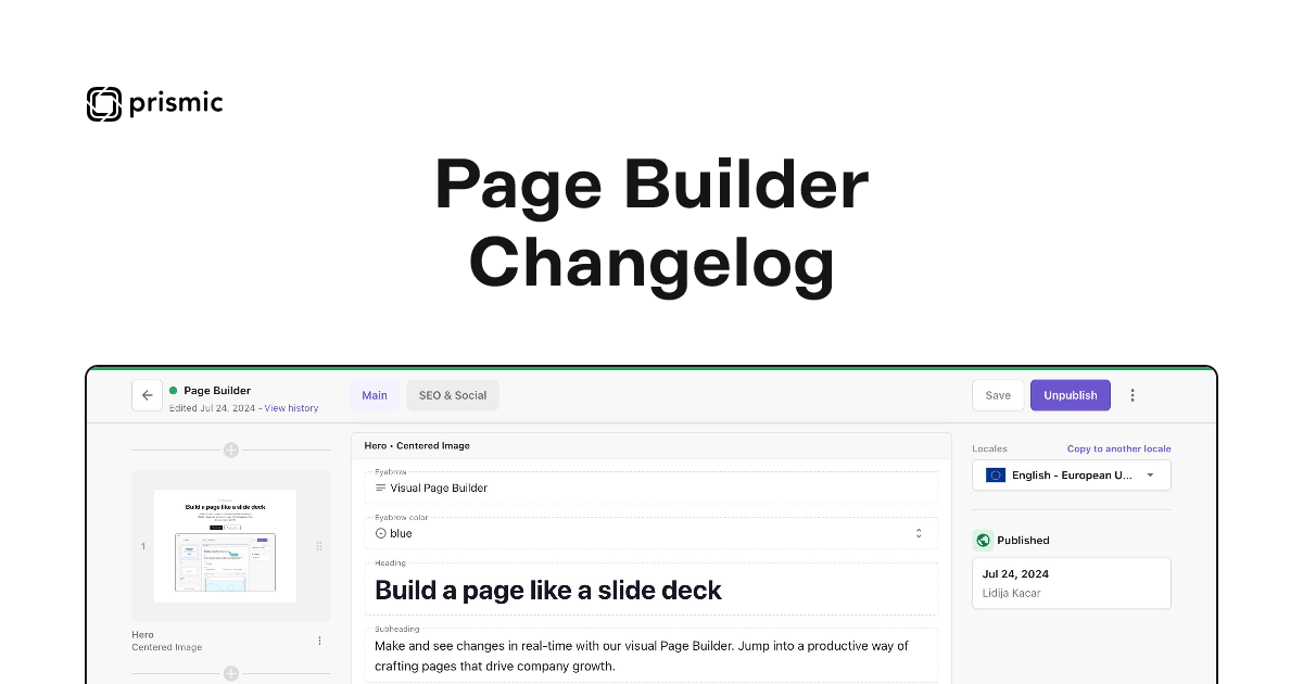 Page Builder Changelog