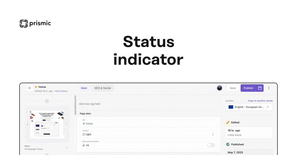 Status Indicator: Real-Time Collaboration in Prismic