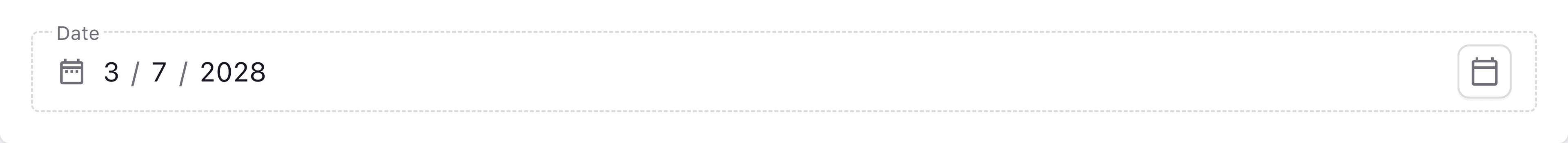 A screenshot of a date field in the Page Builder.