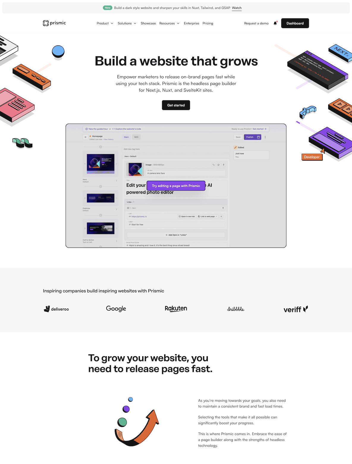 A screenshot of slices in the Page Builder.